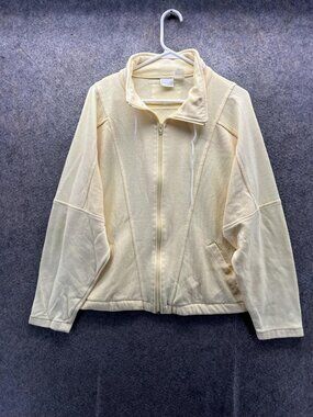 Nike Air Jacket Womens Large Yellow Full Zip Track Retro Pockets Vintage Y2K